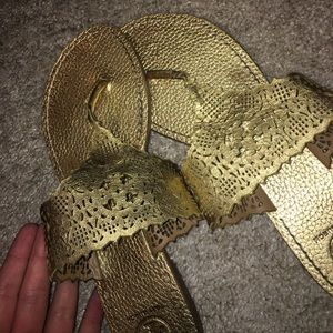 Gold Tory Burch Thong Sandals!